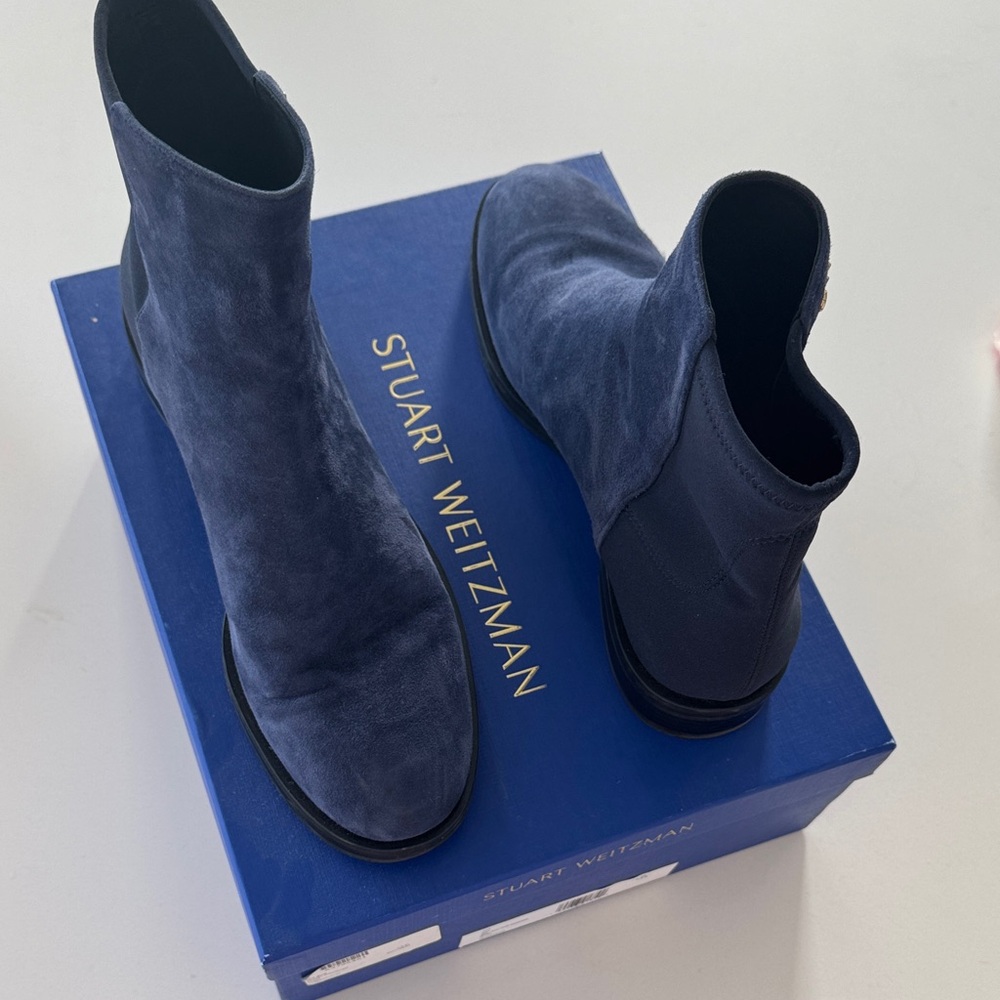 Stuart Weitzman Women's Blue Suede Ankle Boots